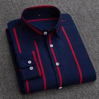 Men's Long Sleeve Stripe Print Shirt