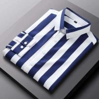 Men's Long Sleeve Stripe Print Shirt