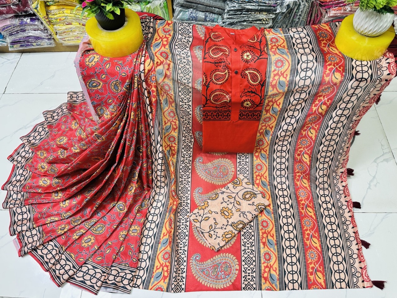Sharee Panjabi Couple with Blouse Piece