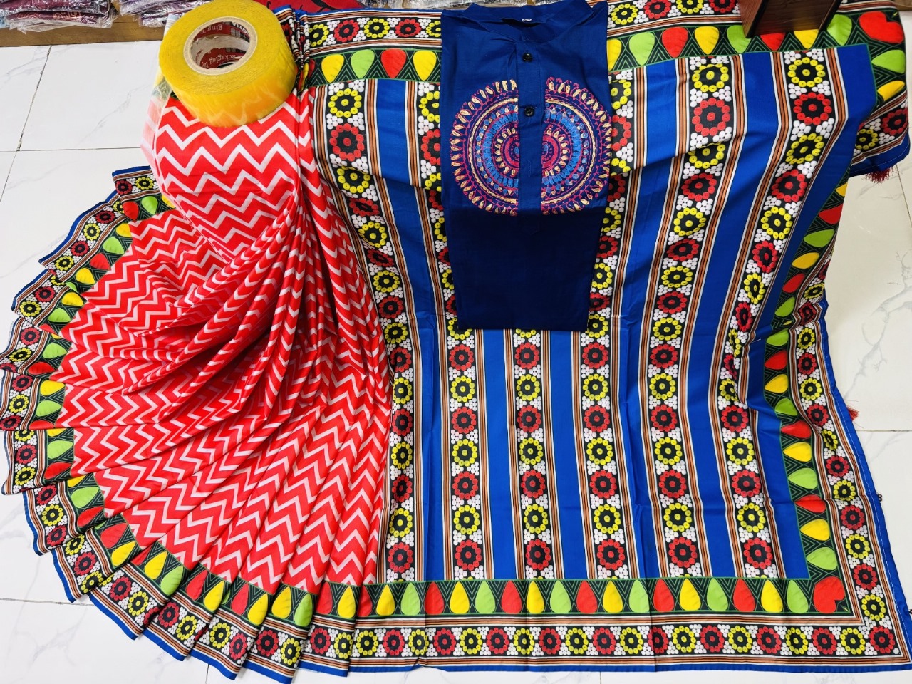 Sharee Panjabi Couple with Blouse Piece