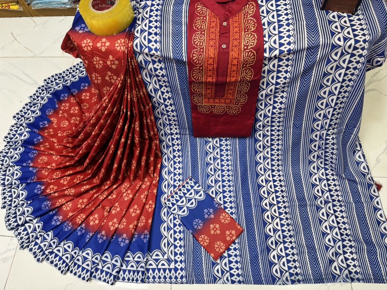 Sharee Panjabi Couple with Blouse Piece