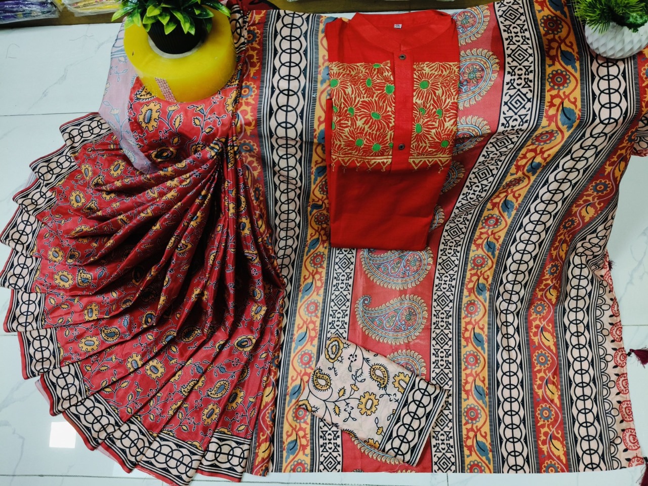 Sharee Panjabi Couple with Blouse Piece