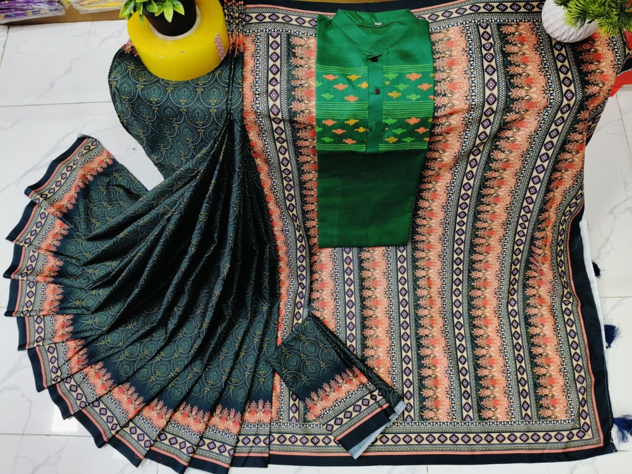 Sharee Panjabi Couple with Blouse Piece
