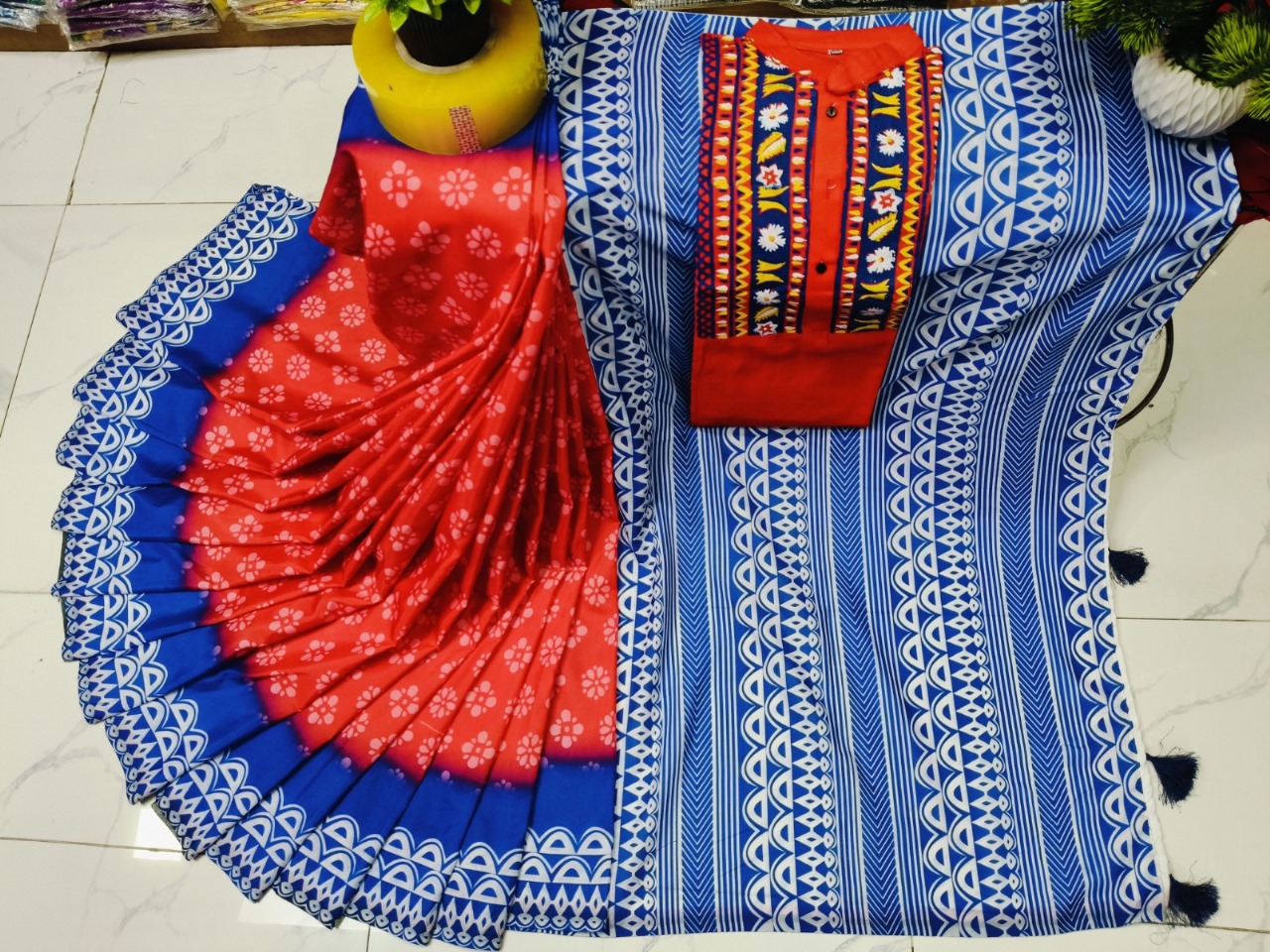 Sharee Panjabi Couple with Blouse Piece