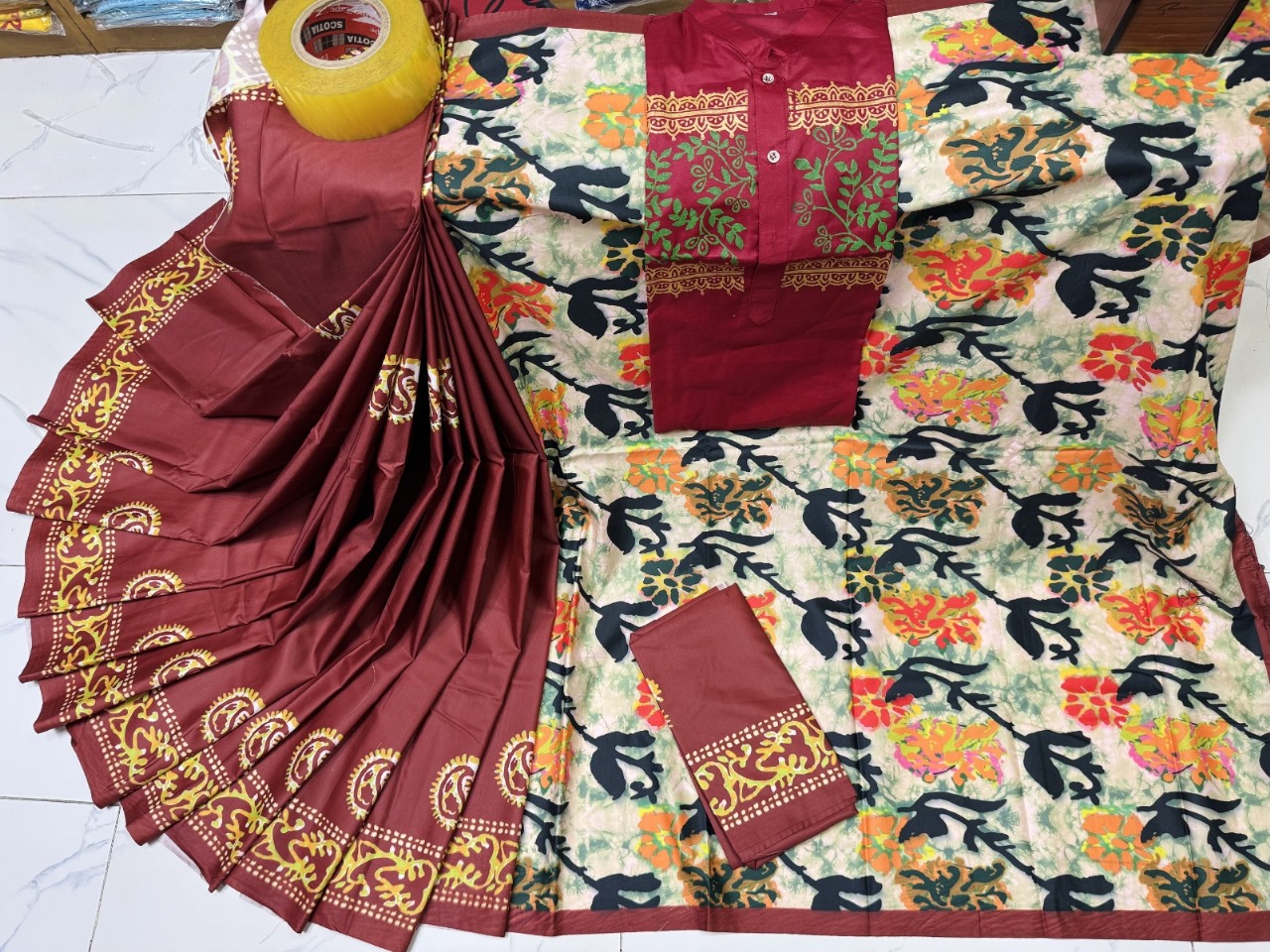 Sharee Panjabi Couple with Blouse Piece