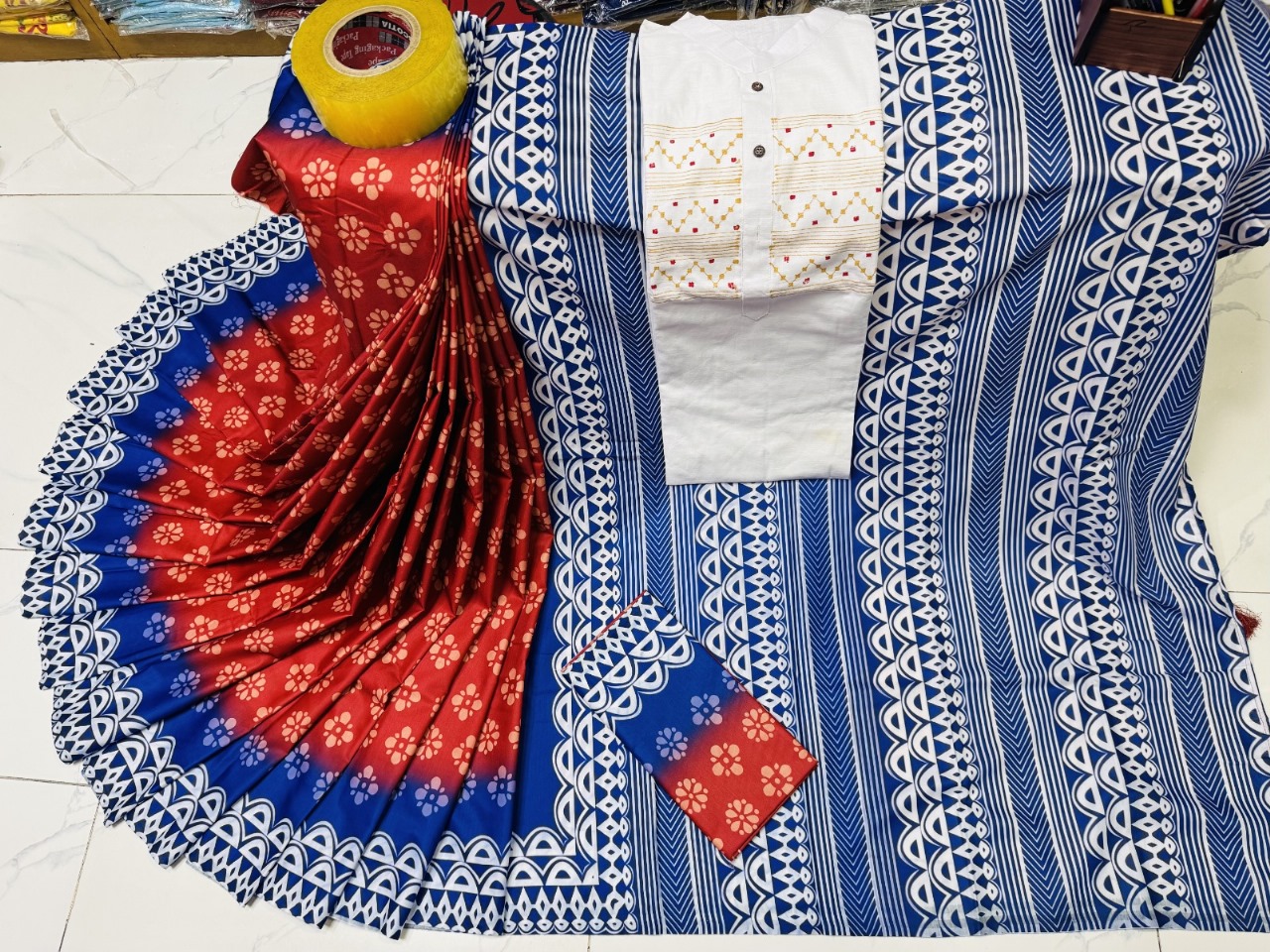Sharee Panjabi Couple with Blouse Piece