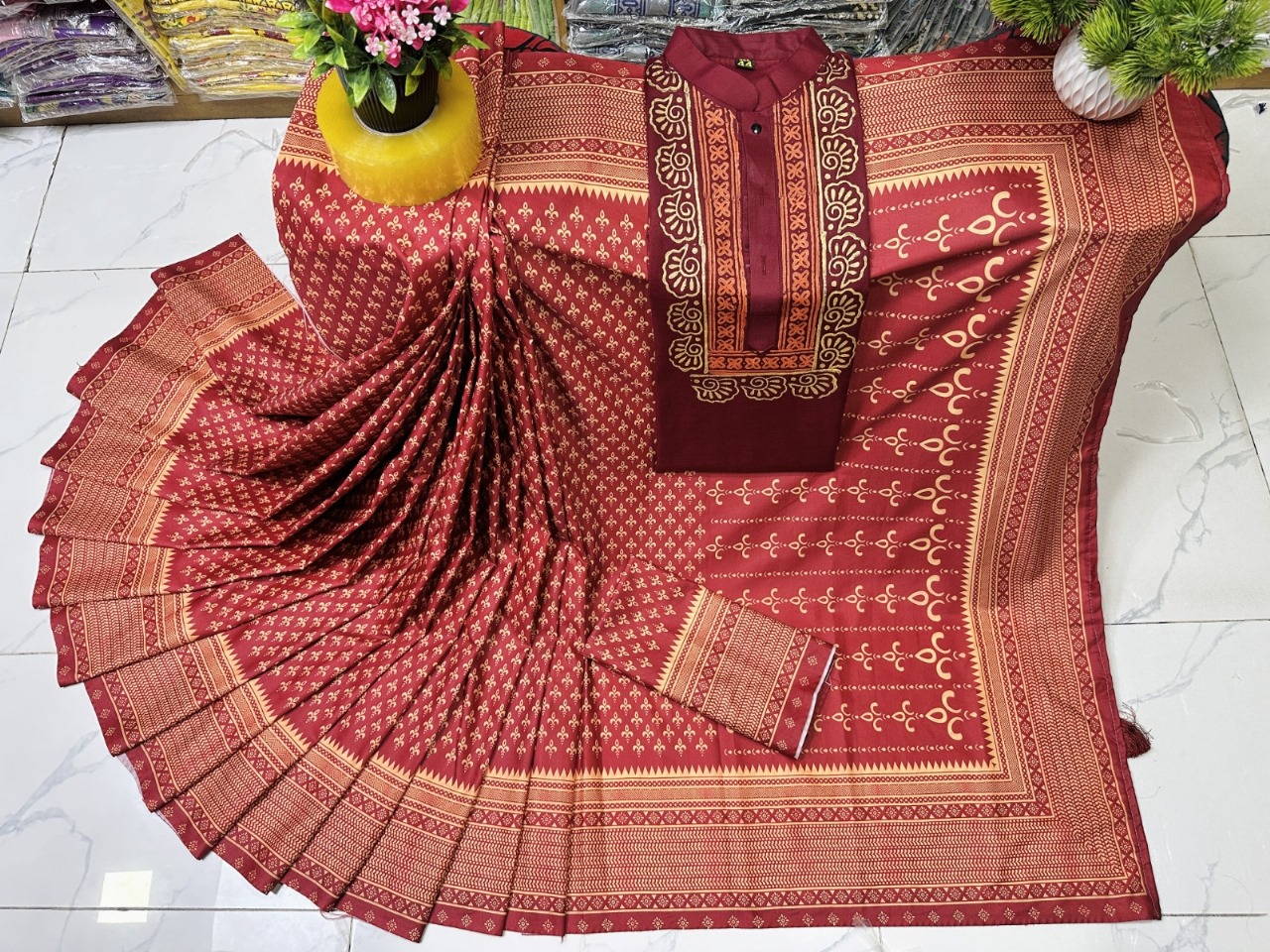 Sharee Panjabi Couple with Blouse Piece