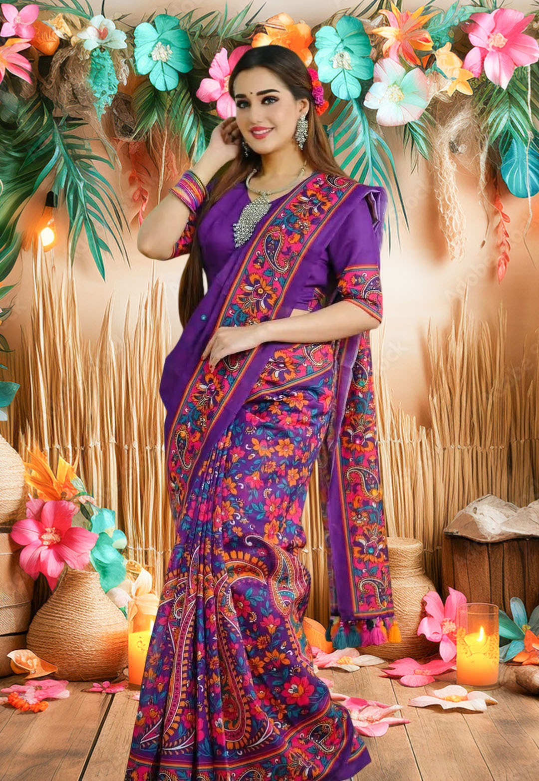 Digital Print Sharee with Blouse Piece