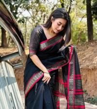 Half silk sharee with blause pcs