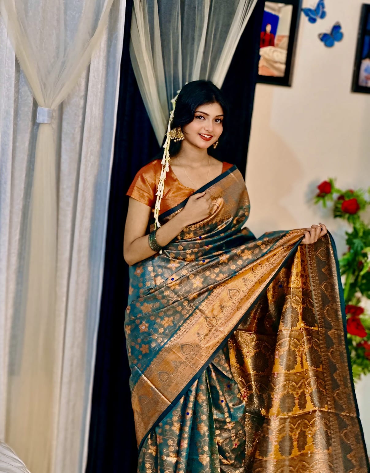 Soft silk katan sharee