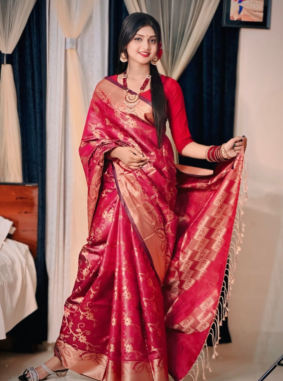 Soft silk katan sharee