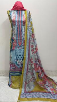 Digital Print Cotton Three Piece