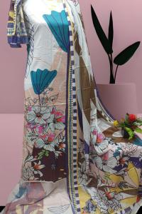 Digital Print Cotton Three Piece