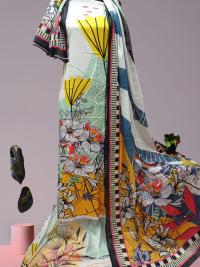 Digital Print Cotton Three Piece