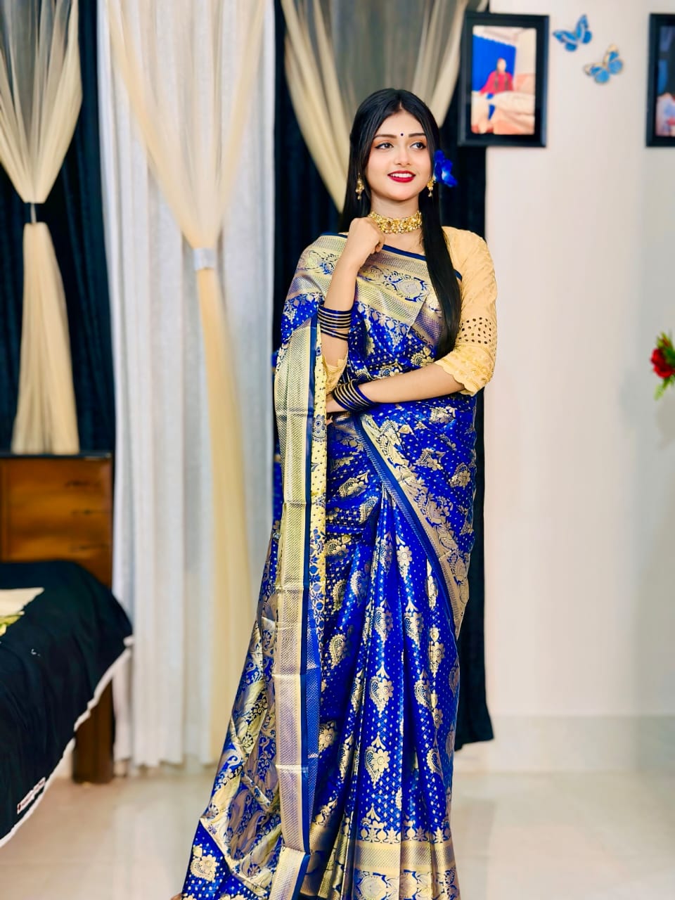 Soft silk katan sharee