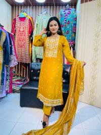 Georgette Embroidery Three Piece