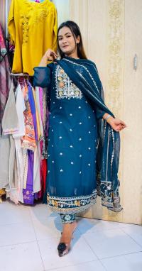 Georgette Embroidery Three Piece