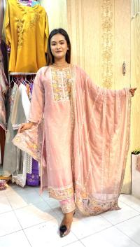 Georgette Embroidery Three Piece