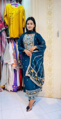 Georgette Embroidery Three Piece