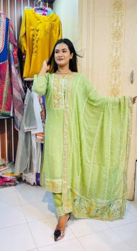 Georgette Embroidery Three Piece