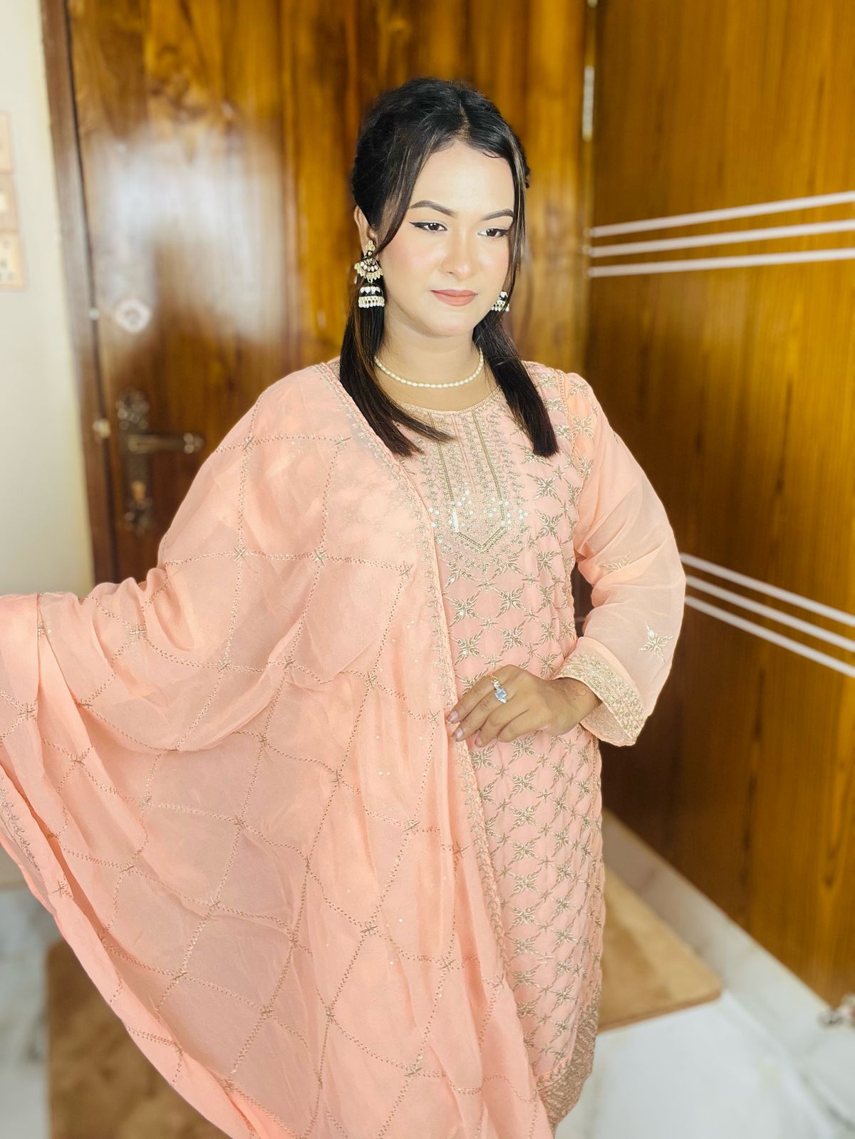Georgette Embroidery Three Piece
