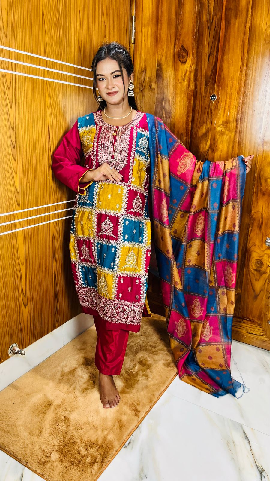 Georgette Embroidery Three Piece
