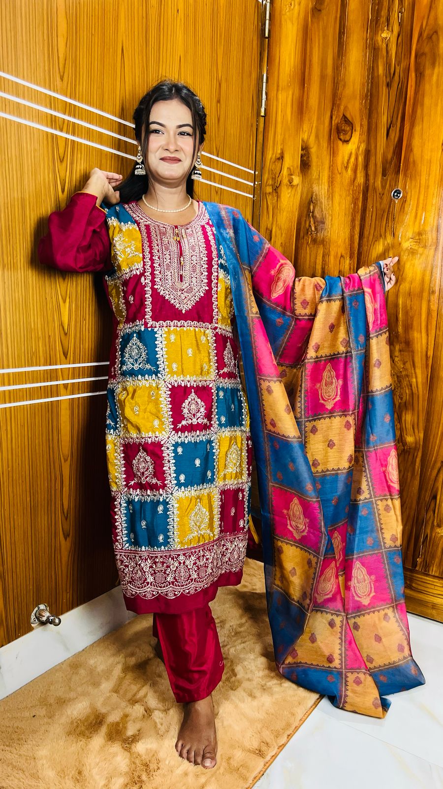 Georgette Embroidery Three Piece