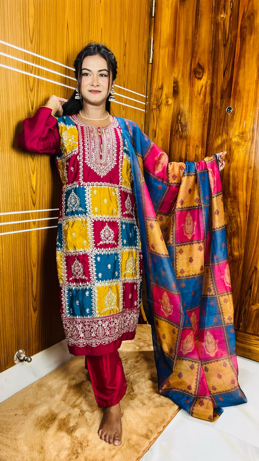 Georgette Embroidery Three Piece