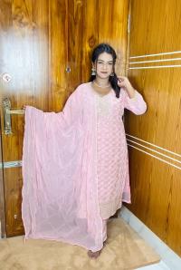 Georgette Embroidery Three Piece