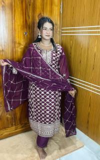 Georgette Embroidery Three Piece
