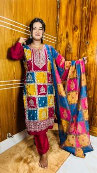 Georgette Embroidery Three Piece