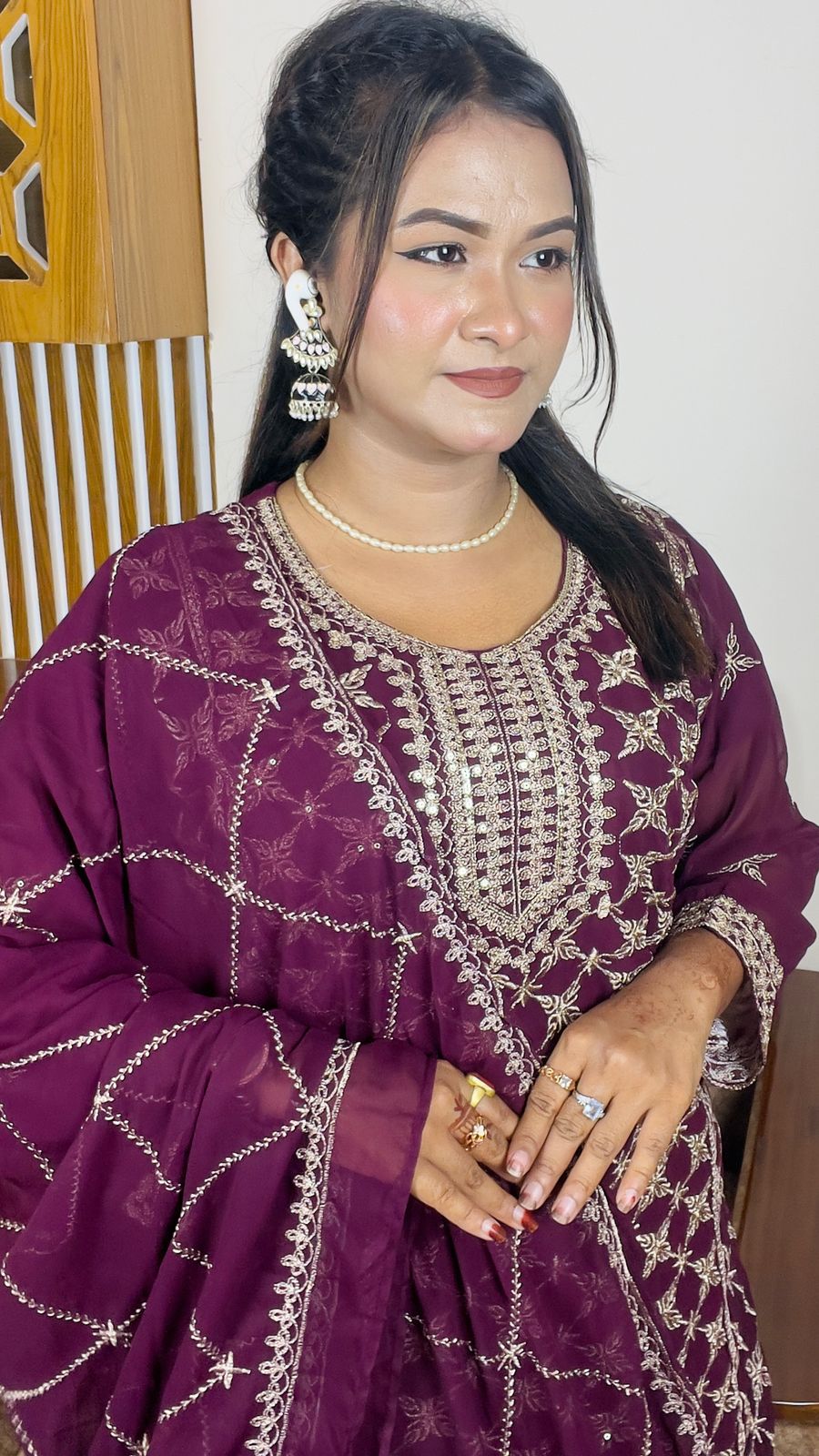 Georgette Embroidery Three Piece