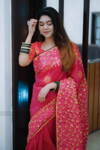 Kubari Silk Saree (With Blouse piece )