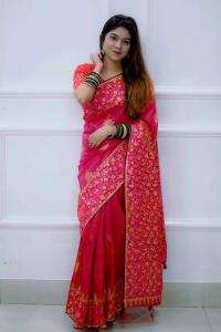 Kubari Silk Saree (With Blouse piece )