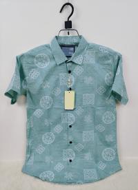 Pure Cotton Half Sleeve Print Shirt for Men's