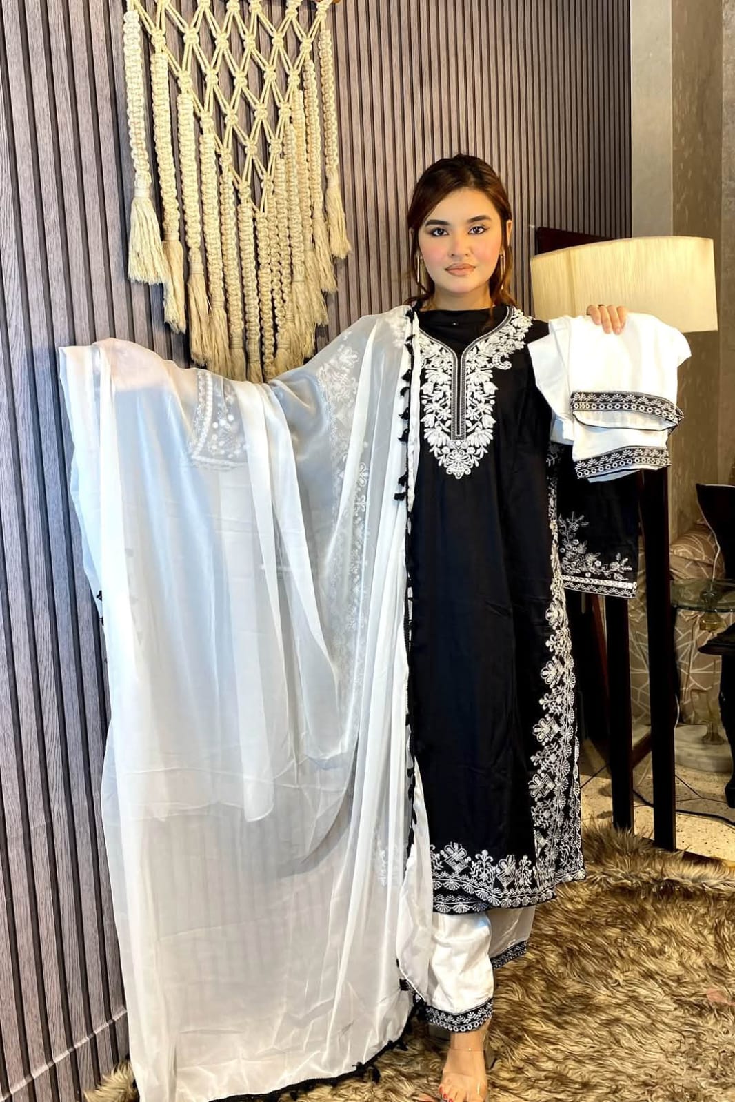 Embroidery Cotton Three Piece