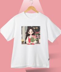 Ladies Premium Full Cotton Half Sleeve T-Shirt – DTF Print Edition