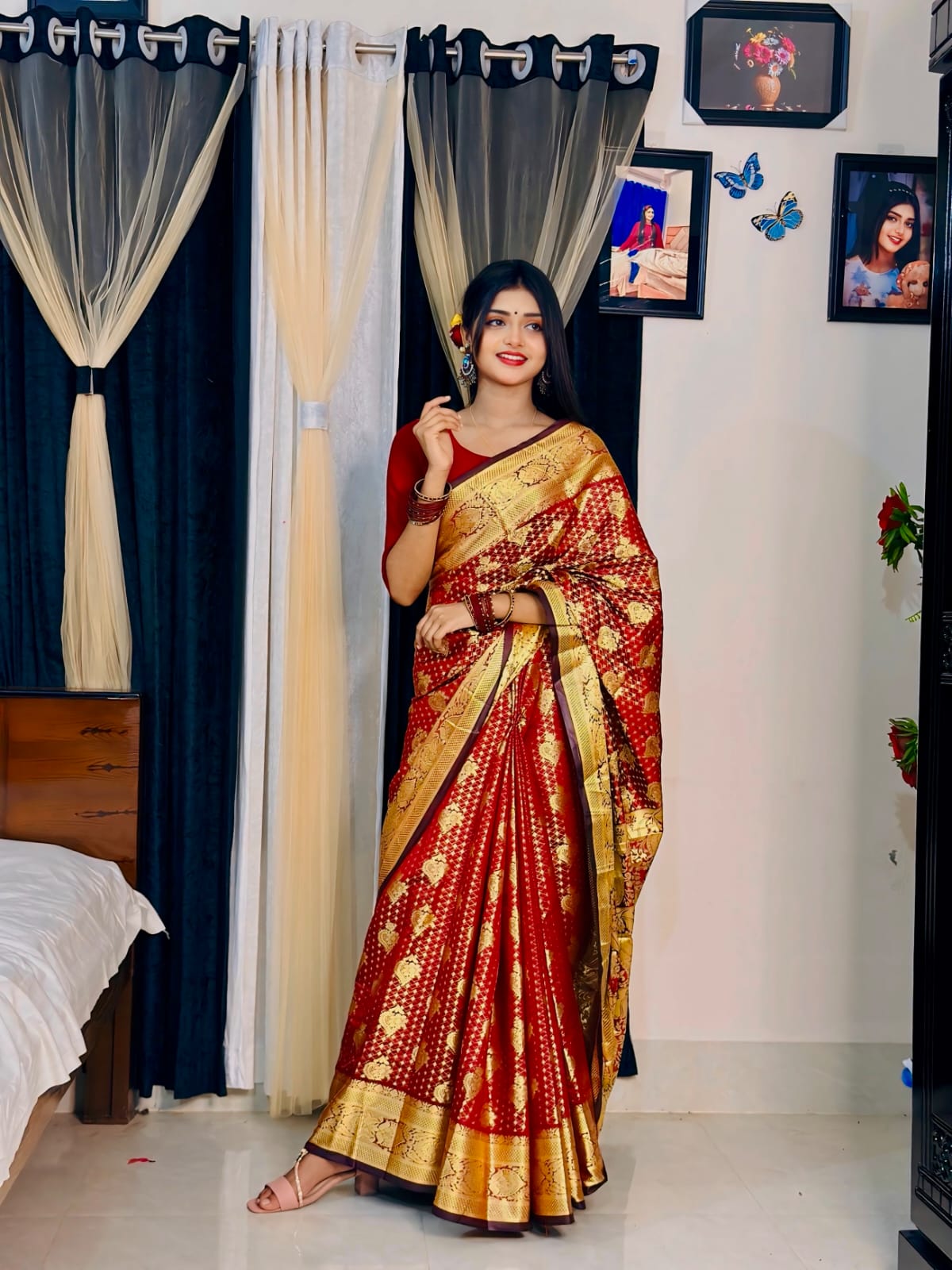 Soft silk katan sharee