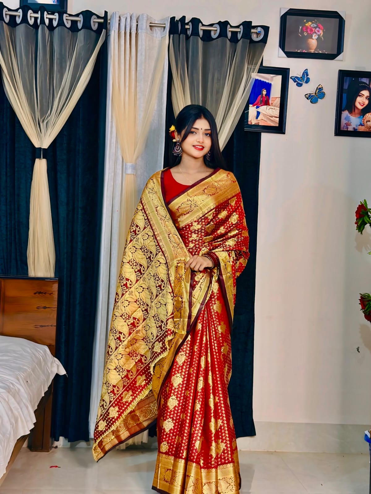 Soft silk katan sharee