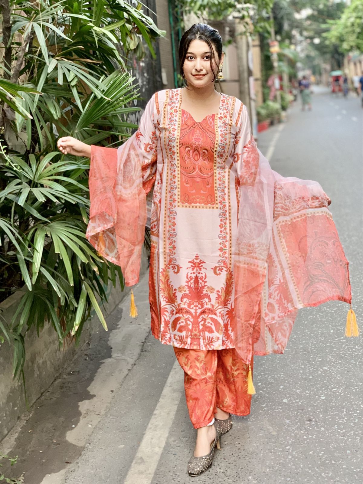 Ready Made Pure dubai silk Digital Print Three Piece 01