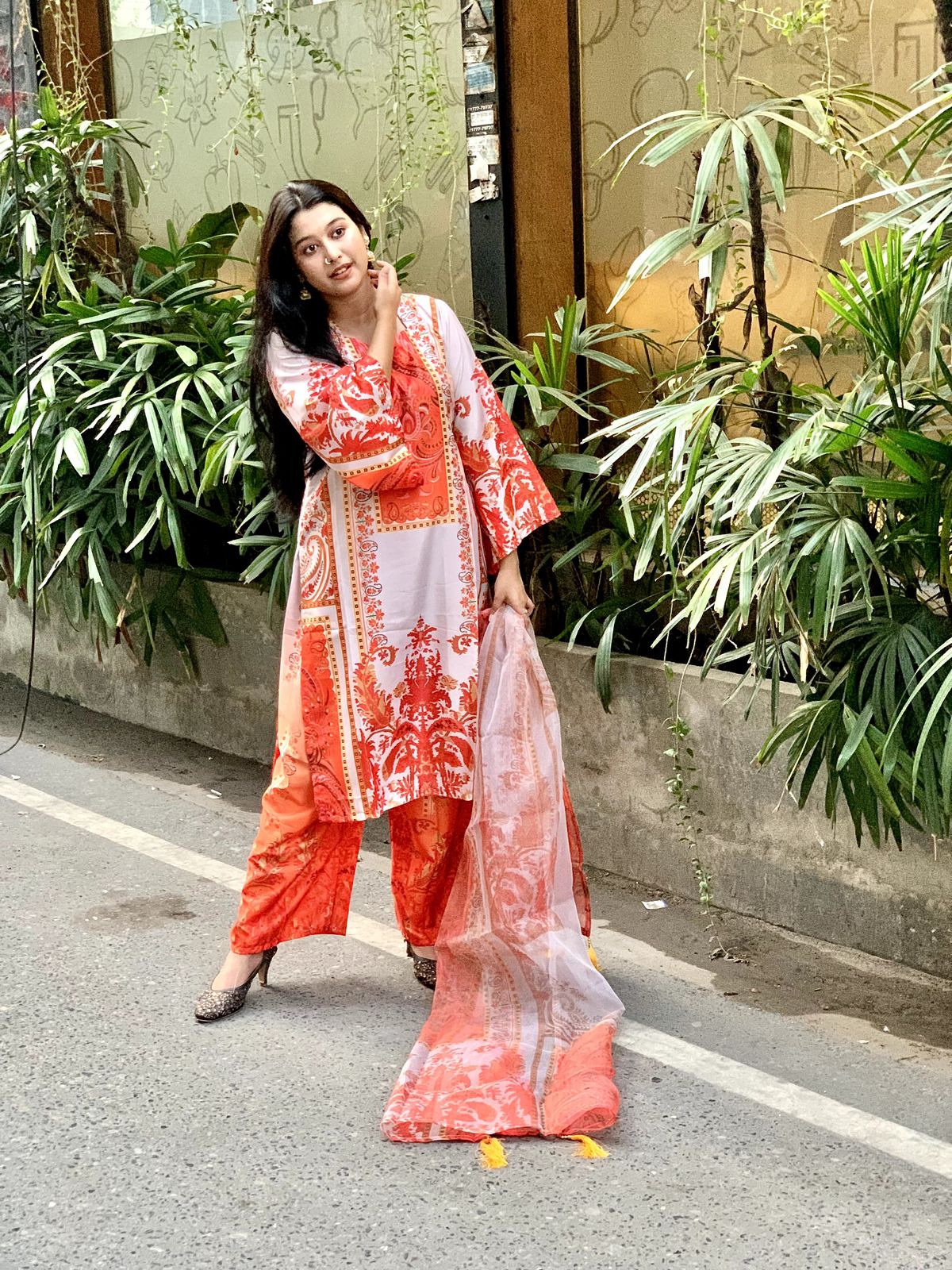 Ready Made Pure dubai silk Digital Print Three Piece 01