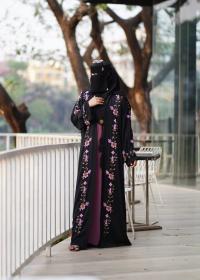 Muslima Dubai Embroidered Burqa Set – Full 5-Piece Premium Collection