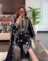 Embroidery Cotton Three Piece