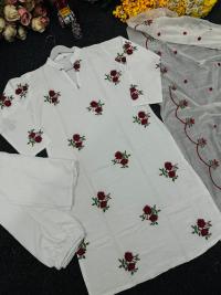 Embroidery Cotton Three Piece