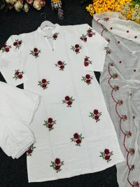 Embroidery Cotton Three Piece