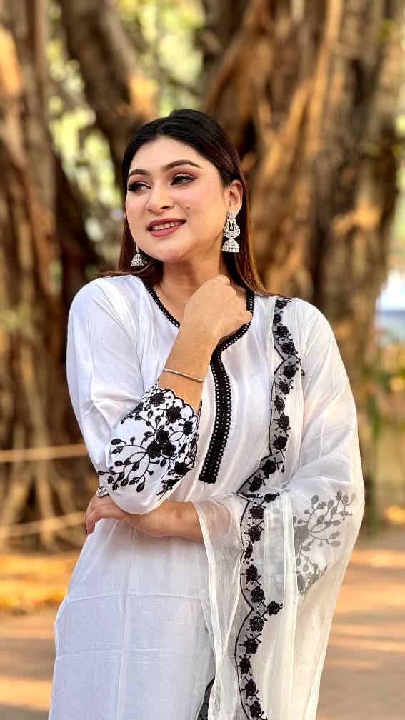 Embroidery Cotton Three Piece