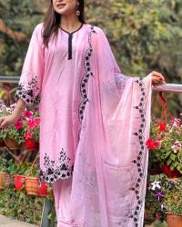 Embroidery Cotton Three Piece