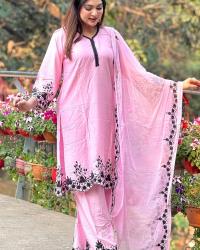 Embroidery Cotton Three Piece