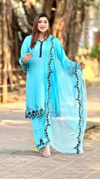 Embroidery Cotton Three Piece