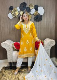 Embroidery Cotton Three Piece